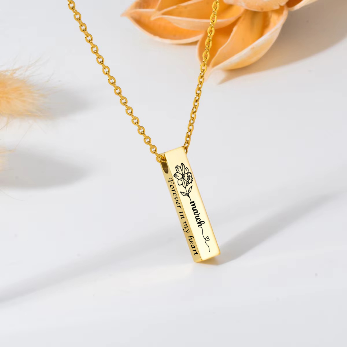 Birth Flower Urn Necklace For  - Birth Flower Necklace のレビューと価格