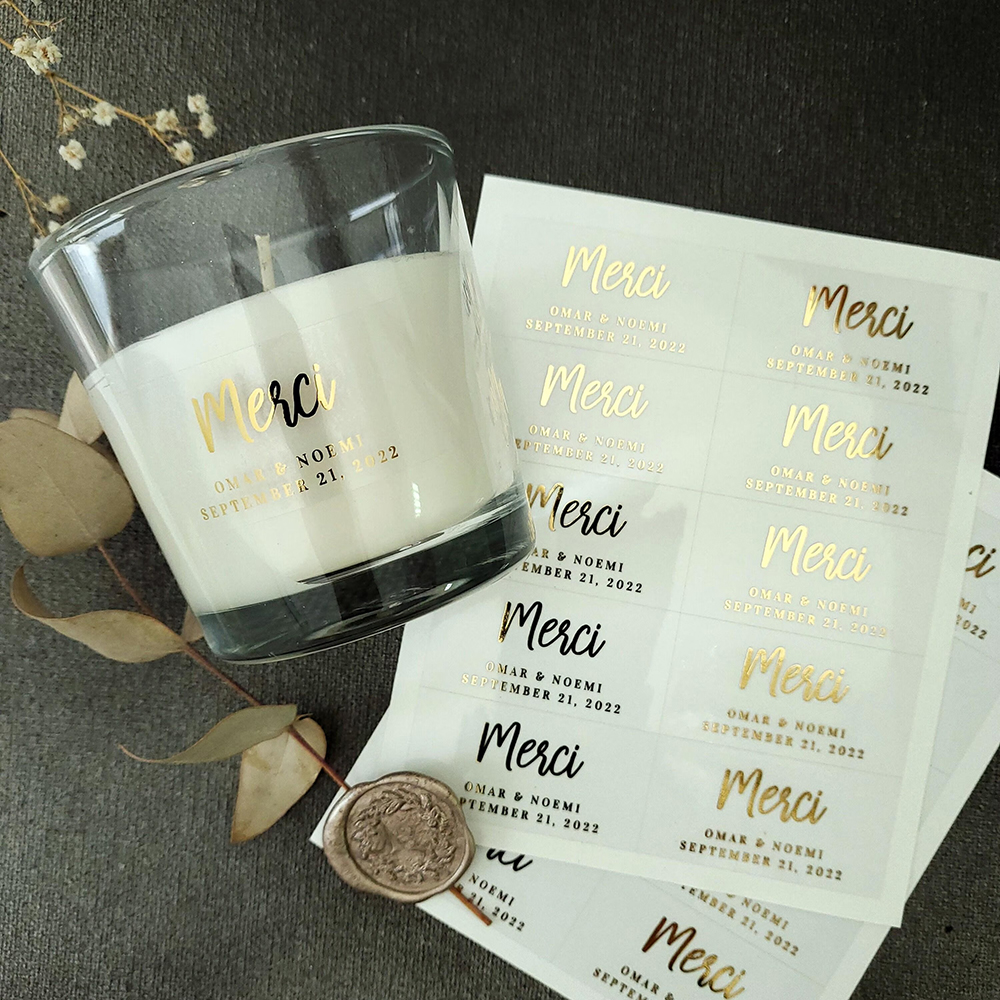 100pcs Custom Transparent Labe - Personalised Candle Label のレビューと価格