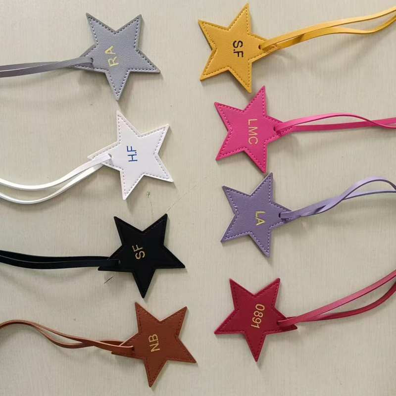 Free initials five pointed sta - Monogram Keychain Leather のレビューと価格