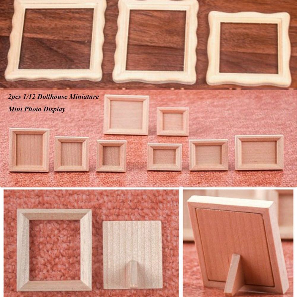2pcs New 1/12 Dollhouse Miniat - Engraved Wood Frame のレビューと価格